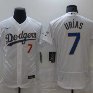Dodgers 7 Julio Urias White Nike 2021 Gold Program Flexbase Jersey
