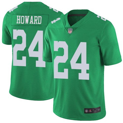 Nike Philadelphia Eagles #24 Jordan Howard Green Men’s Stitched NFL Limited Rush Jersey