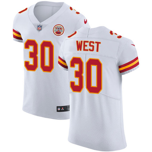 Nike Kansas City Chiefs #30 Charcandrick West White Men’s Stitched NFL Vapor Untouchable Elite Jersey