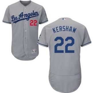 Los Angeles Dodgers #22 Clayton Kershaw Gray Collection Player Flexbase Stitched Jersey DingZhi