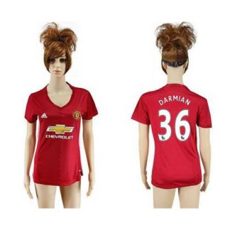 Women’s Manchester United #36 Darmian Red Home Soccer Club Jersey