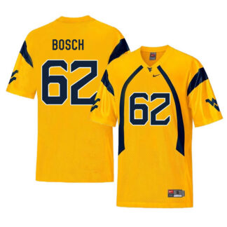 West Virginia Mountaineers 62 Kyle Bosch Gold College Football Jersey Dzhi