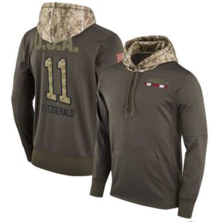 Nike Cardinals 11 Larry Fitzgerald Men's Olive Salute To Service Pullover Hoodie