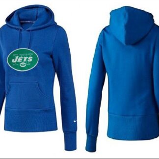 Nike New York Jets Team Logo Blue Women Pullover Hoodies (1)