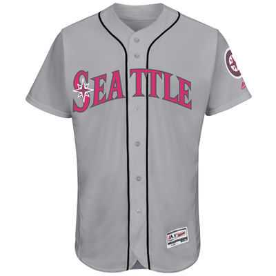 Seattle Mariners Blank Gray 2016 Mother's Day Flexbase Collection Stitched Baseball Jersey Jiasu