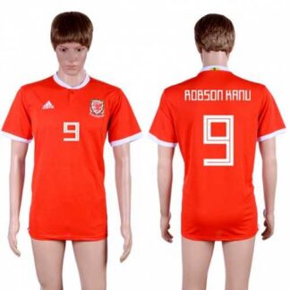 Wales #9 Robson Kanu Red Home Soccer Club Jersey