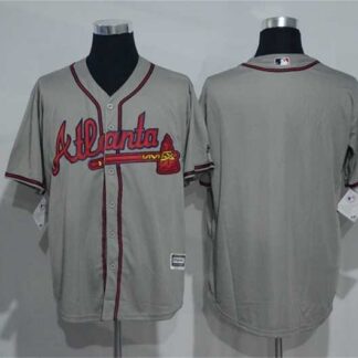 Atlanta Braves Customized Men's Gray New Cool Base Stitched Baseball Jersey