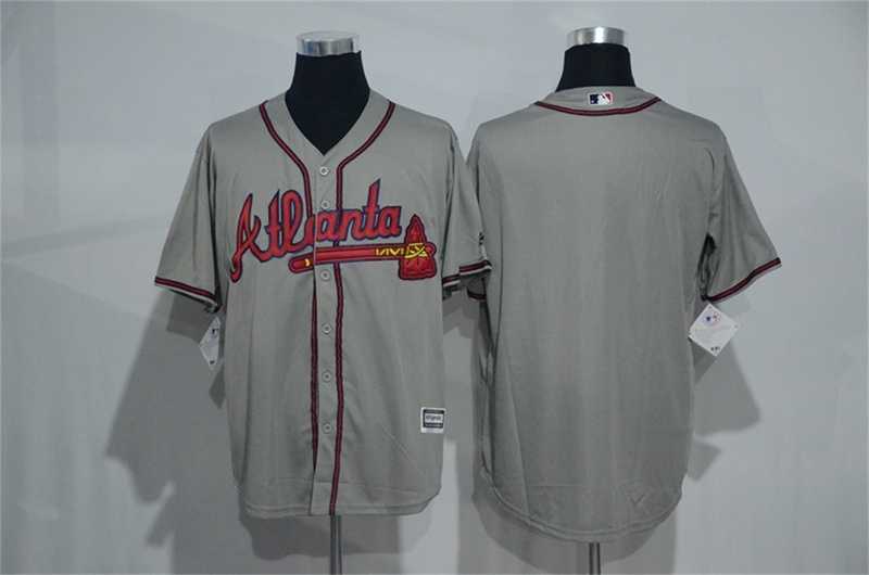 Atlanta Braves Customized Men's Gray New Cool Base Stitched Baseball Jersey