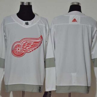 Red Wings Blank White 2020-21 Reverse Retro Adidas Jersey