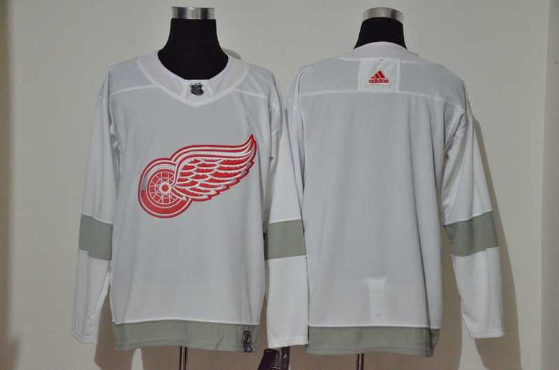 Red Wings Blank White 2020-21 Reverse Retro Adidas Jersey