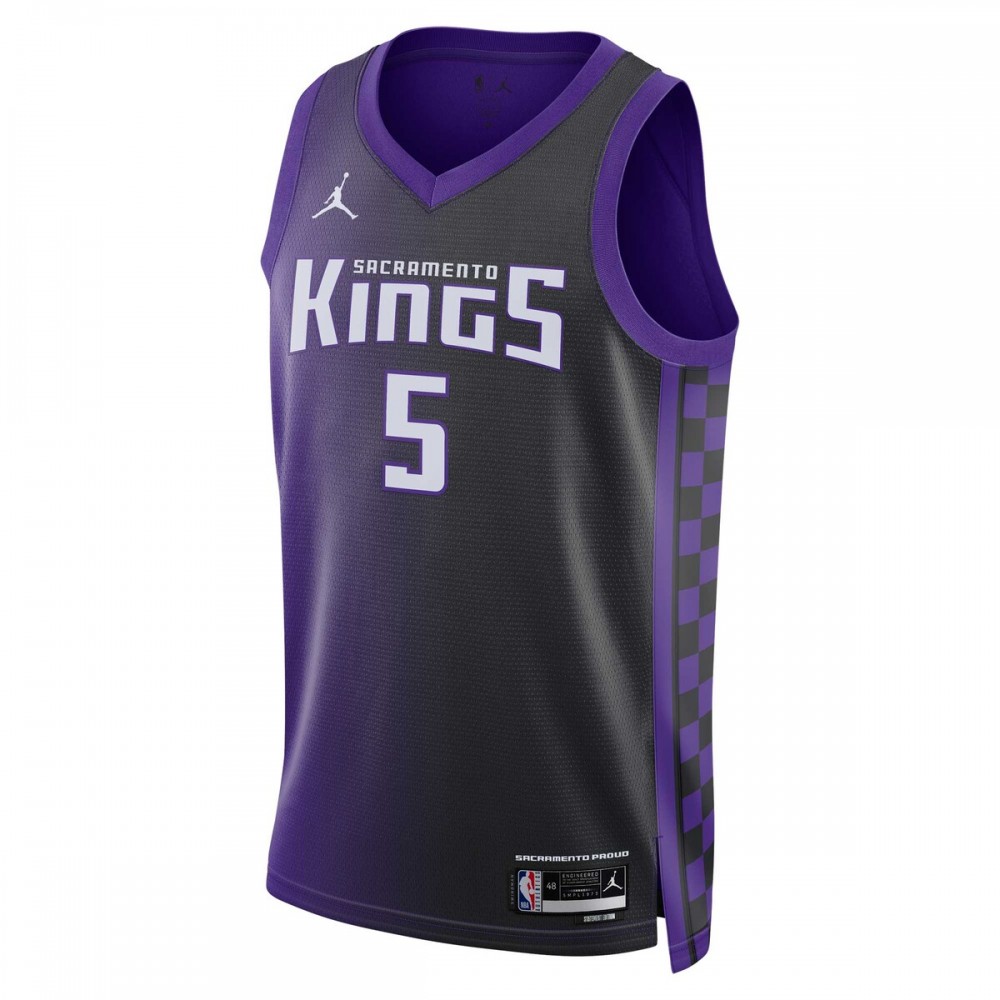 De'Aaron Fox Sacramento Kings Jordan Brand Unisex Swingman Jersey - Statement Edition - Purple - Image 2