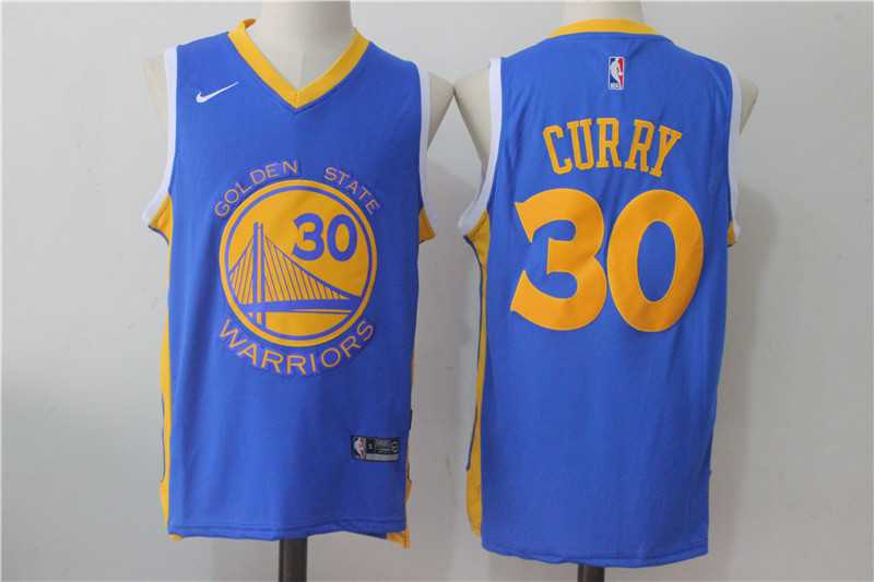 Golden State Warriors #30 Stephen Curry Royal Nike Stitched Jersey