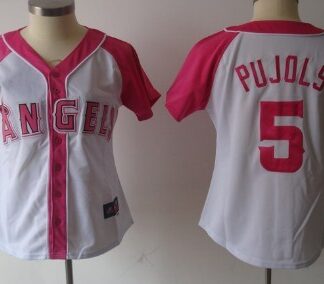 LA Angels of Anaheim #5 Albert Pujols 2012 Fashion Womens by Majestic Athletic Jersey
