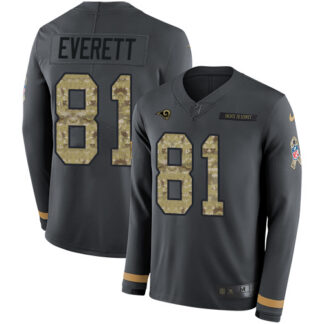 Nike Los Angeles Rams #81 Gerald Everett Anthracite Salute to Service Men’s Stitched NFL Limited Therma Long Sleeve...