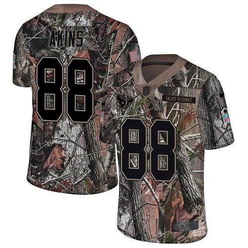 Nike Houston Texans #88 Jordan Akins Camo Men’s Stitched NFL Limited Rush Realtree Jersey