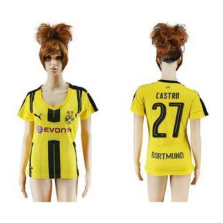 Women’s Dortmund #27 Castro Home Soccer Club Jersey