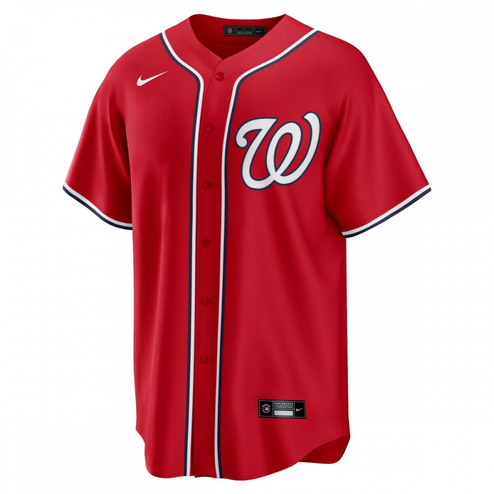 Carter Kieboom Washington Nationals Nike Alternate Replica Player Name Jersey - Red - Image 2