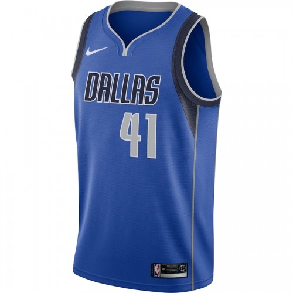 Men's Dallas Mavericks Dirk Nowitzki #41 Nike Royal Swingman Jersey - Icon Edition - Image 2