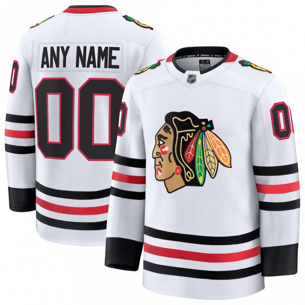 Chicago Blackhawks Away Premium Custom Jersey - White