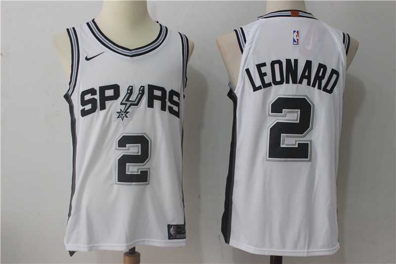 Nike San Antonio Spurs #2 Kawhi Leonard White Stitched NBA Jersey