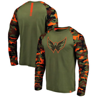 Washington Capitals Fanatics Branded OliveCamo Recon Long Sleeve Raglan T-Shirt