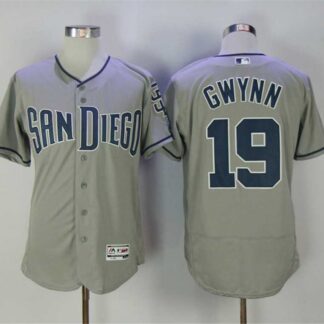 San Diego Padres #19 Tony Gwynn Gray Flexbase Collection Stitched Jersey