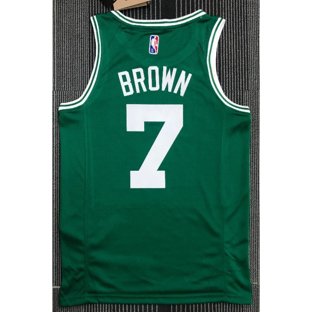 Men's Boston Celtics Jaylen Brown #7 Green 2021/22 Diamond Swingman Jersey - Icon Edition - Image 2