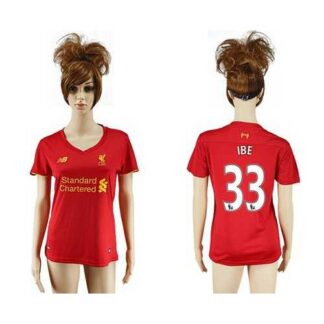 Women’s Liverpool #33 IBE Red Home Soccer Club Jersey