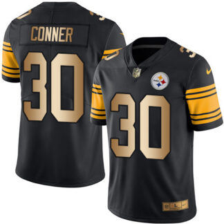 Nike Pittsburgh Steelers #30 James Conner Black Men’s Stitched NFL Limited Gold Rush Jersey