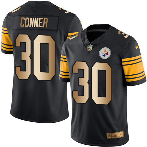Nike Pittsburgh Steelers #30 James Conner Black Men’s Stitched NFL Limited Gold Rush Jersey