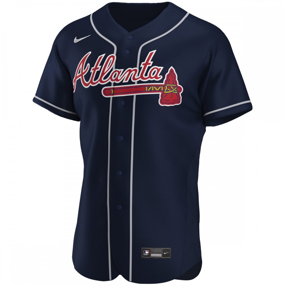 Ronald Acuna Jr. Atlanta Braves Nike Alternate Authentic Player Jersey - Navy - Image 2