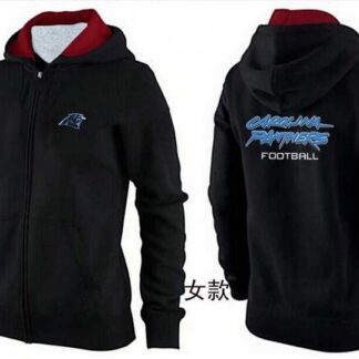 Womens Carolina Panthers Team Logo 2015 Full Zip Hoodie-56