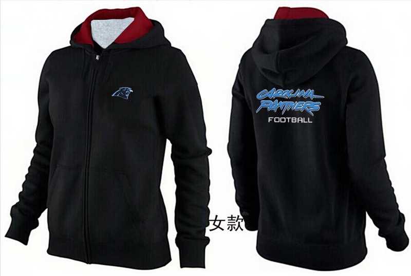 Womens Carolina Panthers Team Logo 2015 Full Zip Hoodie-56