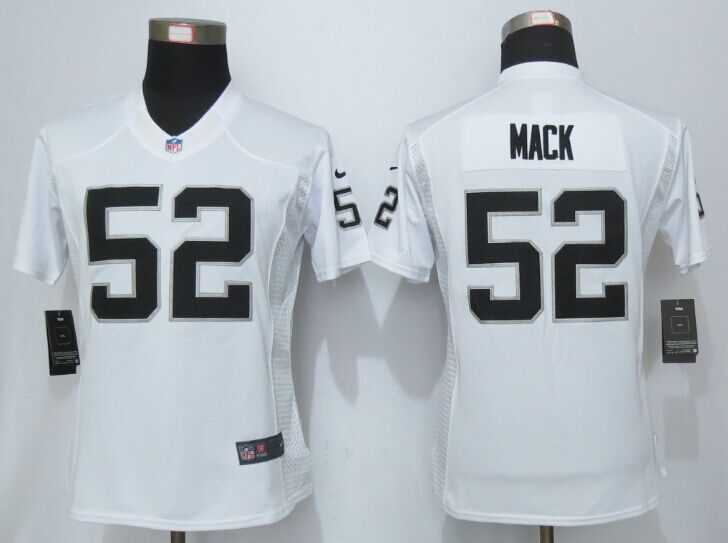 Womens Limited Nike Oakland Raiders #52 Mack White Jerseys
