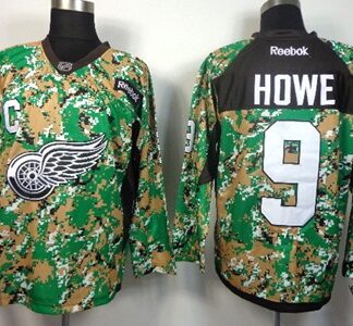 Detroit Red Wings #9 Gordie Howe 2014 Camo Jersey