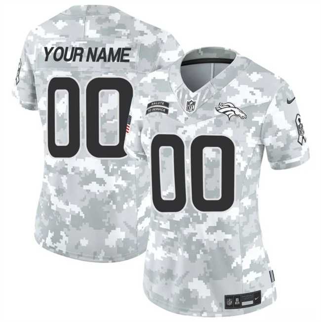 Women's Denver Broncos Active Player Custom 2024 F.U.S.E Arctic Camo Salute To Service Limited Stitched Jersey(Run...