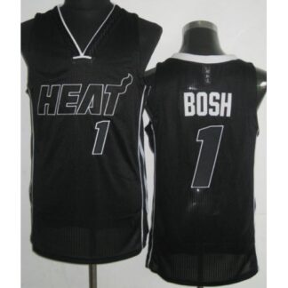 Miami Heat 1 Chris Bosh Black Revolution 30 NBA Jerseys Black Number Cheap
