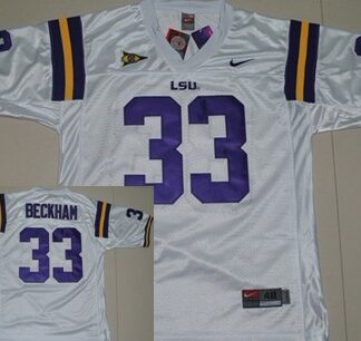 LSU Tigers #33 Odell Beckham White Jersey