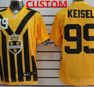 Custom Nike Pittsburgh Steelers 1933 yellow throwback jersey