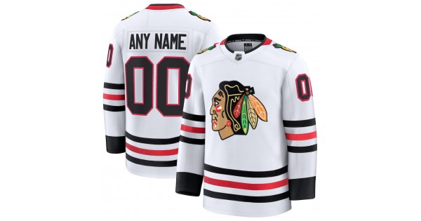 Chicago Blackhawks Away Premium Custom Jersey - White - Image 2