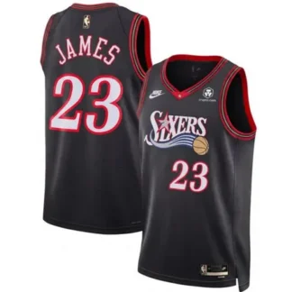Women's Philadelphia 76ers #23 LeBron James Black 2026 Classic Edition With Patch Jersey