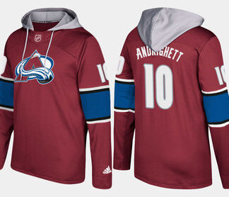 Adidas Colorado Avalanche 10 Sven Andrighetto Name And Number Burgundy Hoodie
