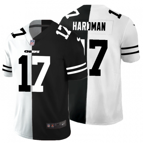 Kansas City Chiefs #17 Mecole Hardman Men’s Black V White Peace Split Nike Vapor Untouchable Limited NFL Jersey