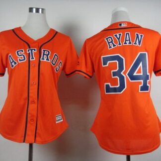 Women's Houston Astros #34 Nolan Ryan Alternate Orange 2015 MLB Cool Base Jersey