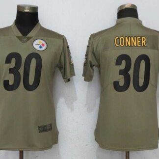 Women Nike Pittsburgh Steelers #30 James Conner Olive Salute To Service Limited Jerseys