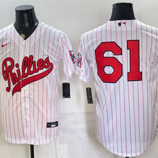Men's Philadelphia Phillies #61 Cristopher Sanchez White 2026 Field of Dreams Stadium Stitched Baseball Jersey