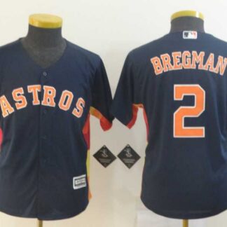 Youth Astros 2 Alex Bregman Navy Cool Base Jersey