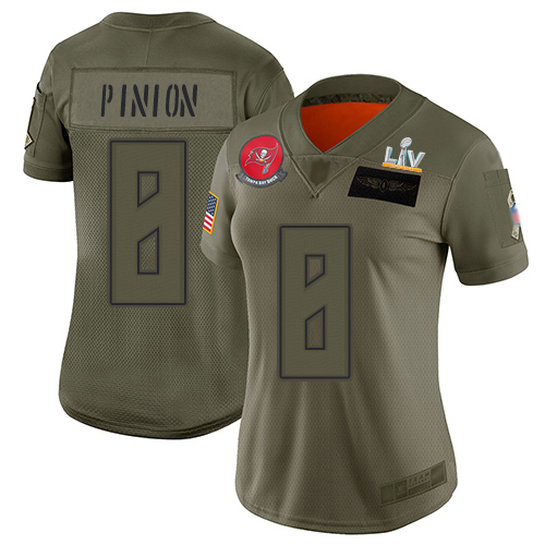 Nike Tampa Bay Buccaneers #8 Bradley Pinion Camo Women’s Super Bowl LV Bound Stitched NFL Limited 2019 Salute To Se...