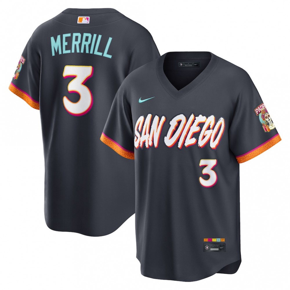 Jackson Merrill San Diego Padres Nike 2026 City Connect Stadium Jersey - Obsidian