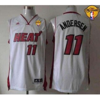 Heat #11 Chris Andersen White Finals Patch Stitched NBA Jersey